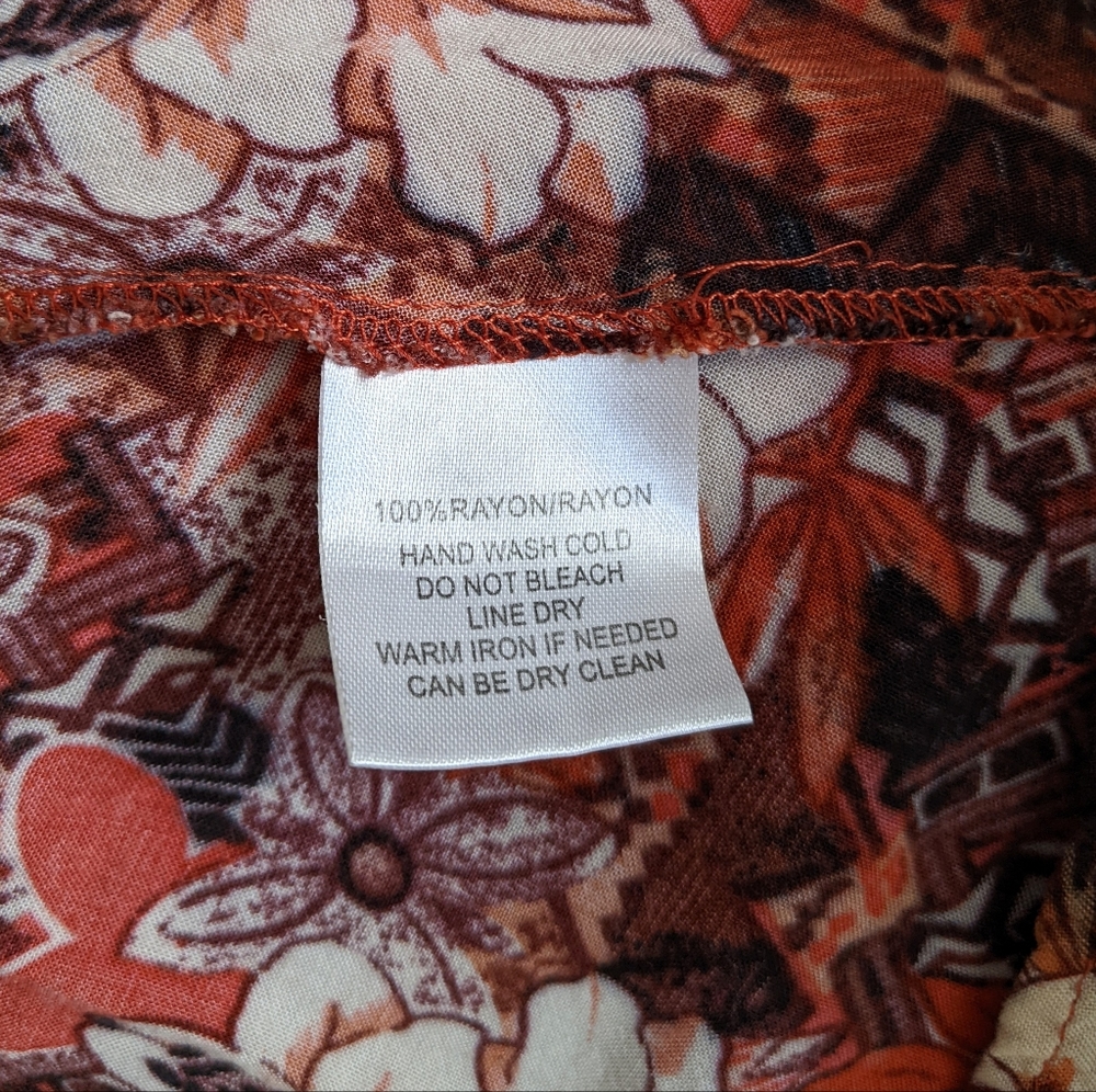 Tropical Sag Harbor rayon floral flutter hem A-line skirt size XL in EUC - Picture 4 of 5